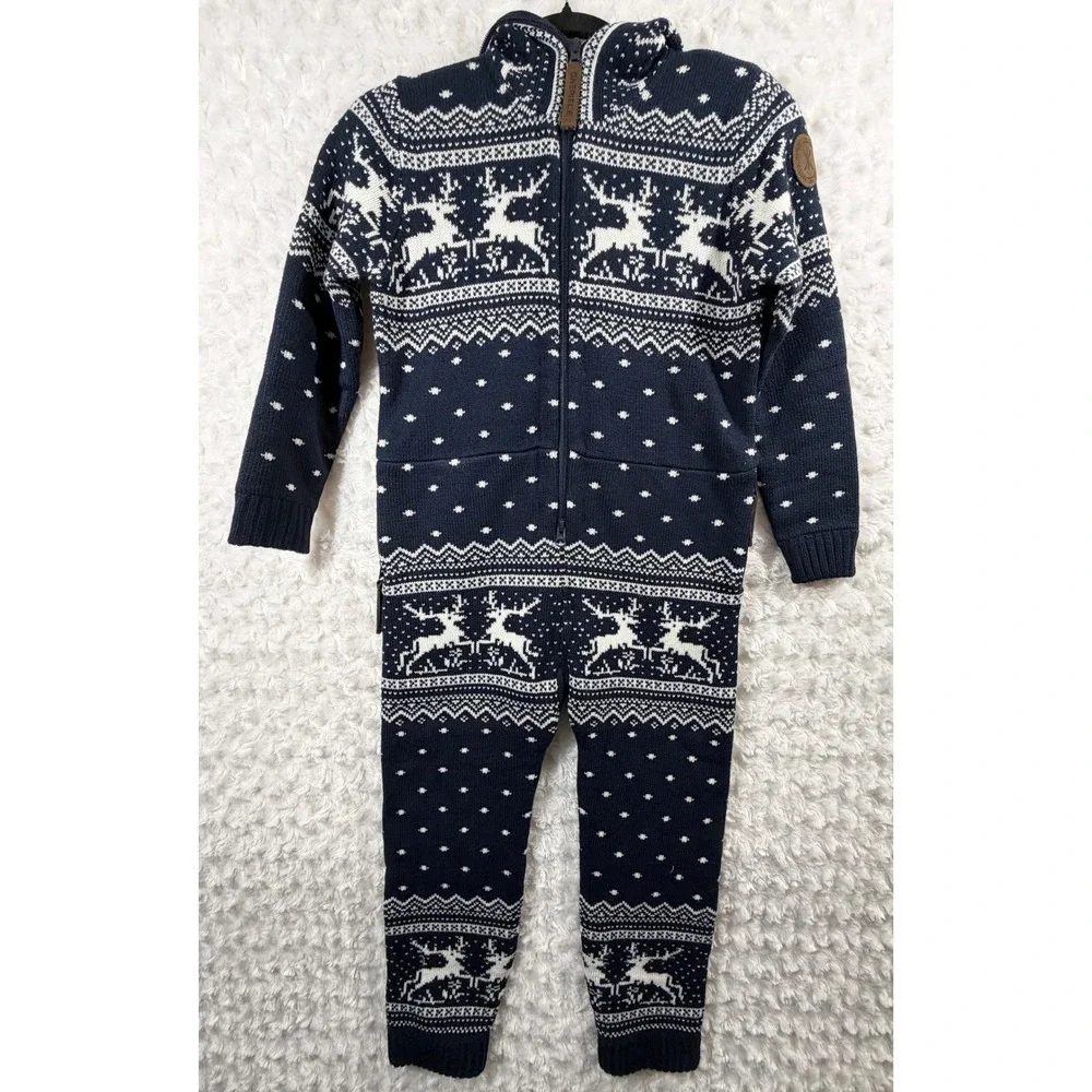 Onepiece Holidays Are Coming KIDS Navy Size EU 134=US 8-9 Onesie Winter Jumpsuit